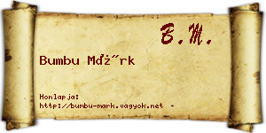 Bumbu Márk névjegykártya